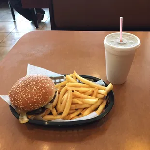 Double Cheese with fries.