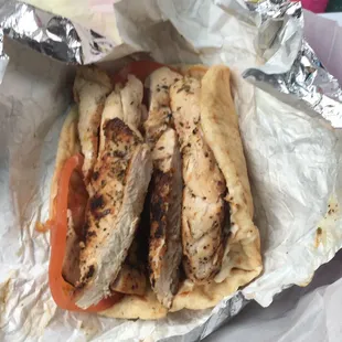&quot;Famous&quot; marinated chicken sandwich. So much chicken and very good!