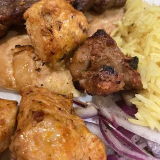 Kabob and Teka Combo Plate