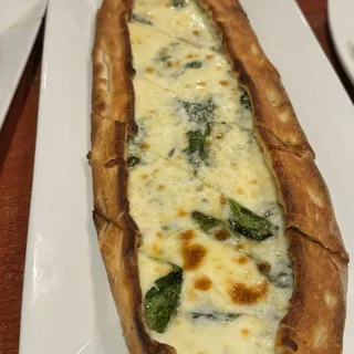 Spinach And Feta Cheese Pide (Ispanakli Pide)