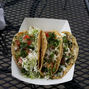 Three tacos. .lamb...tongue...chorizo