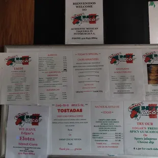 The menu!