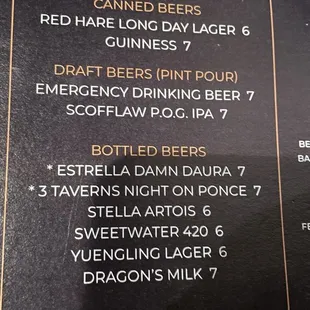 The beer menu has 10 beers listed.  They only had 1 of the 10 actually available.