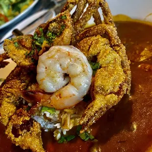 Seafood Gumbo Dinner!!  with a Soft-Shell Crab