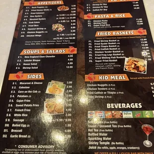 menu