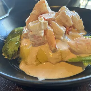Causa con jumbo shrimp
