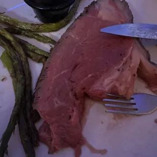 Trash Prime Rib with gross asparagus