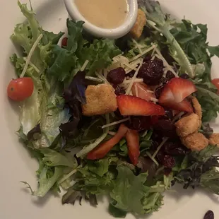 House Salad with Dressing on the Side. Garden or Caesar Salad