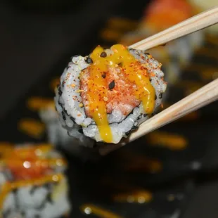 This was our favorite app of the night - the mango sauce added a nice tropical component to the lightly seasoned roll.