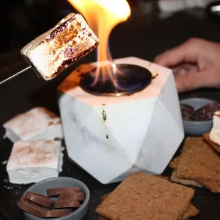 The Urban Campfire was made with Valrhona dark &amp; milk chocolate, graham crackers, &amp; chai marshmallows.