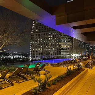 The view from the pool as you walk up to the bar area.