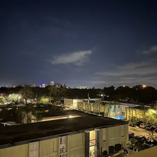 a view of a city at night