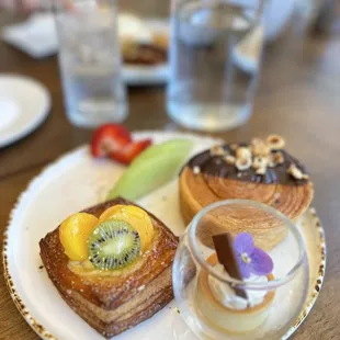 a variety of pastries on a plate