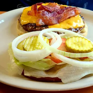 A perfect cheeseburger.