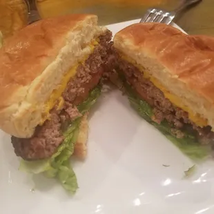 Over done medium rare burger