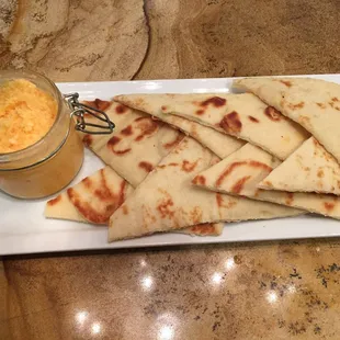Pimento cheese and flatbread