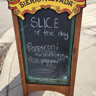 sign for slice of the day