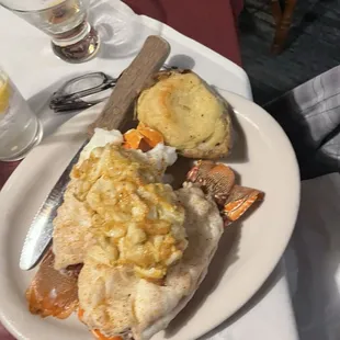 Rock lobster stuffed with crab imperial