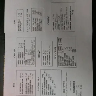 Lunch &amp; Dinner menu