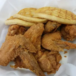 Chicken wings and Waffles