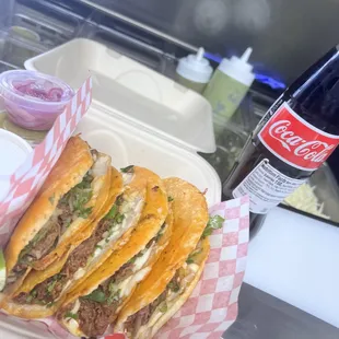 Quesabirrias (beef) hand made tortillas.