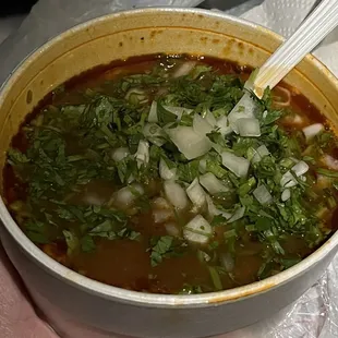 Birria ramen with cilantro with onion ($15 ish)