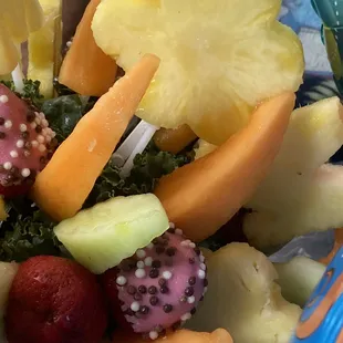 Fresh sweet speared fruit