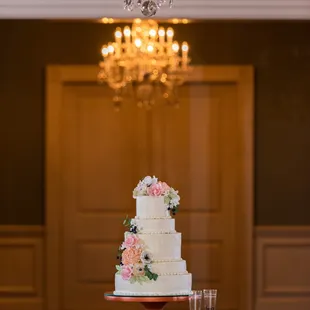 a wedding cake on a table