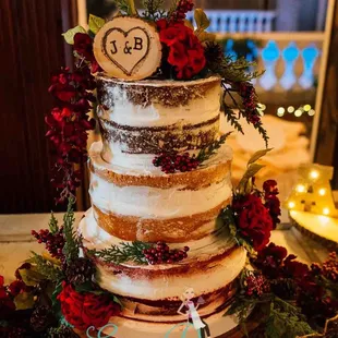 Rustic naked cake