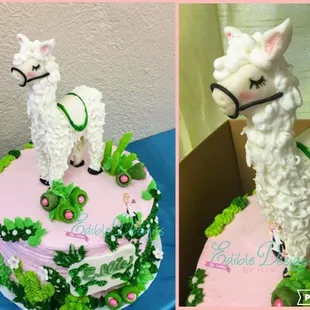 Llama cake , hand made Llama