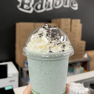 Cookie monster cookie dough milkshake