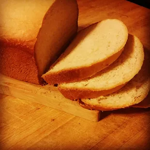 slices of bread on a cutting board