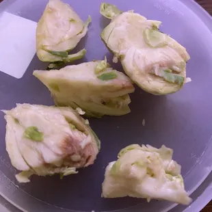 I had to pick out the larger chunks of the Brussels because they were very hard and bitter (Brussel sprout salad)