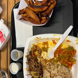 Brisket and plantain