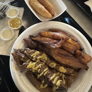Beef suya Fish roll Plantain