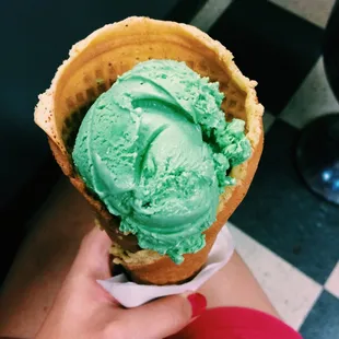 Loved their green tea ice cream on waffle cone.