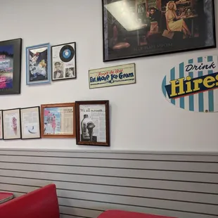 a wall full of posters