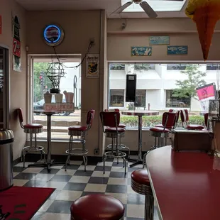 the interior of a diner