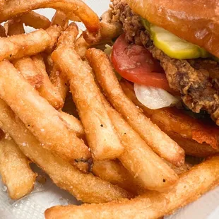 Nashville Fried Chicken Sandwich and Fries