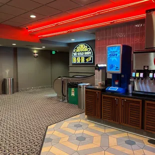 Escalator up to the bar