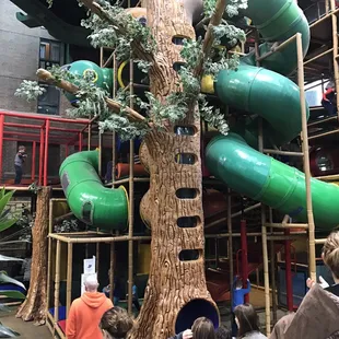 Indoor climbing structure.