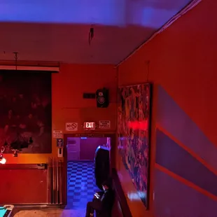 pool table and neon lights
