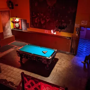 pool table and arcade