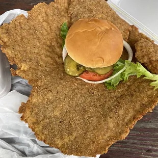Breaded tenderloin sandwich