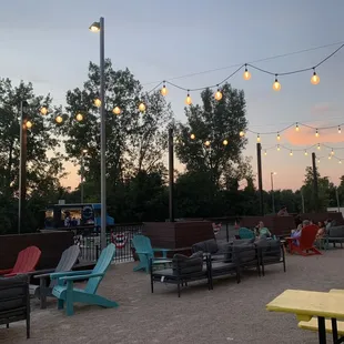Patio and food trucks