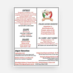 Italian cuisine at the Edison Depot