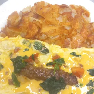 Omlettes to order with crispy home fries!