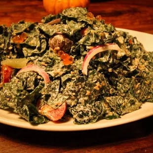 The kale and salmon roe salad (gluten free)