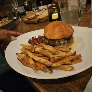 Burger and fries