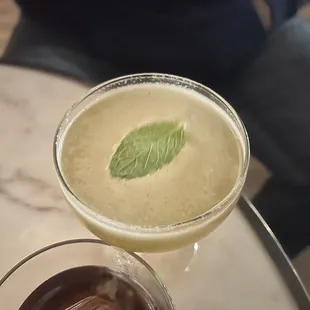 two drinks on a table
